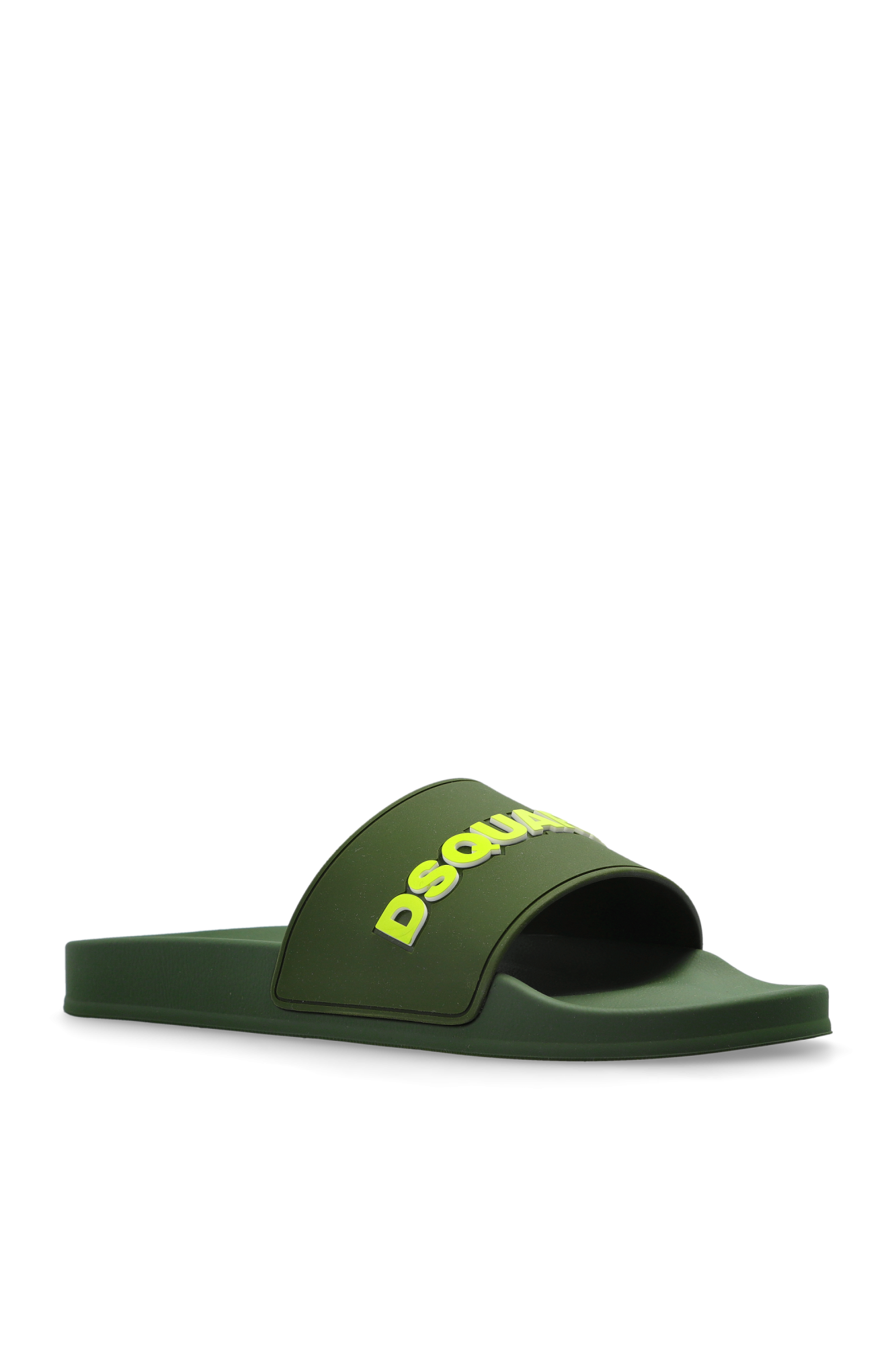 サンダル DSQUARED2 Men Sandals Green FFM000117200001 8085 Green Slides with logo Dsquared2 - Vitkac France